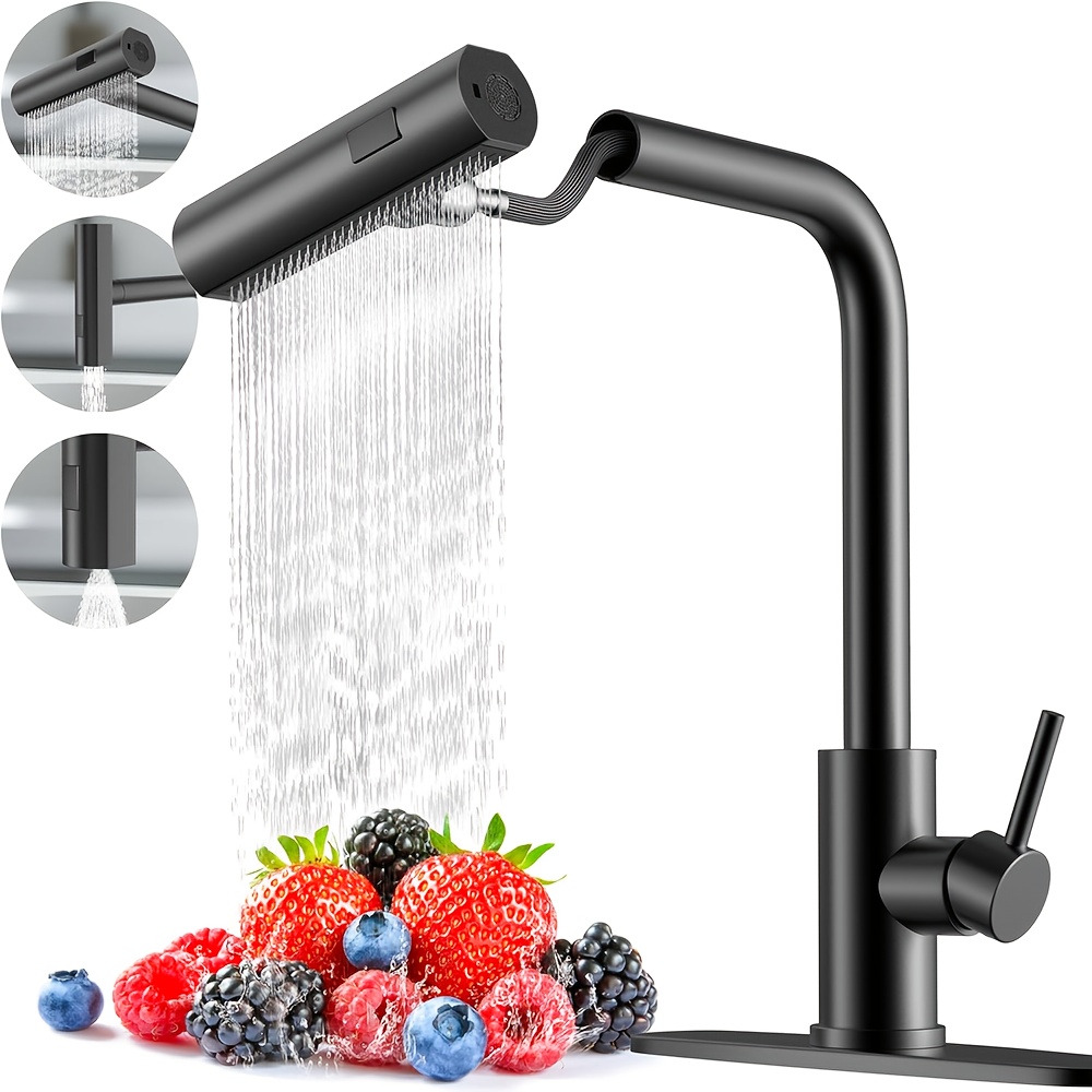 Commercial Kitchen Utensils - 1 szt. Czarny kran kuchenny z