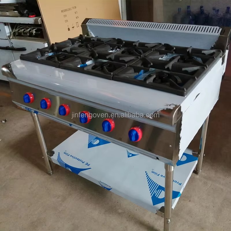 Commercial Kitchen Burner - Profesjonalny sprzęt kuchenny do gastronomii, 6-palnikowa