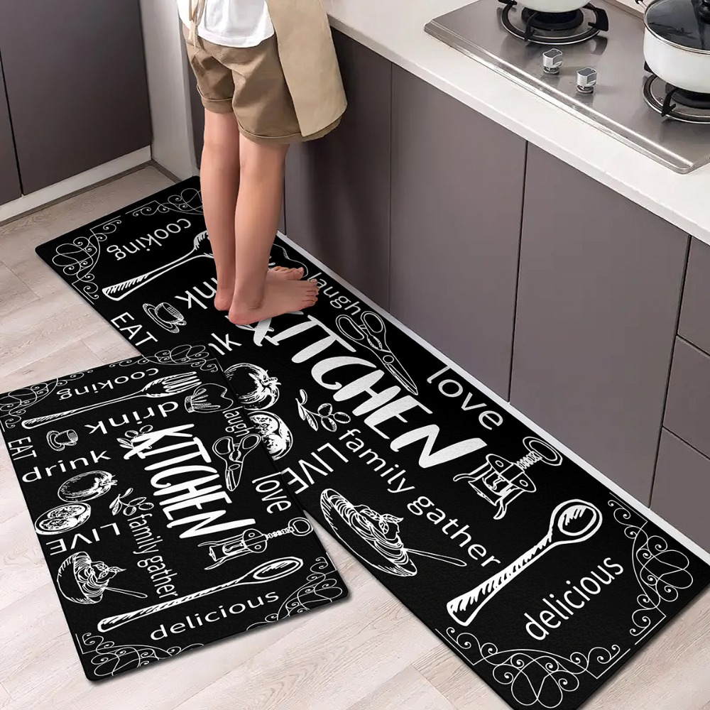 Commercial Kitchen Quotes - Dwuczęściowy dywanik kuchenny z cytatem o